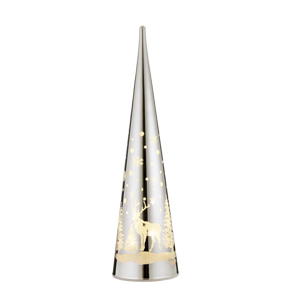 Decorazione natalizia da appoggio, Cono Grande, con luce a led. L'oca nera