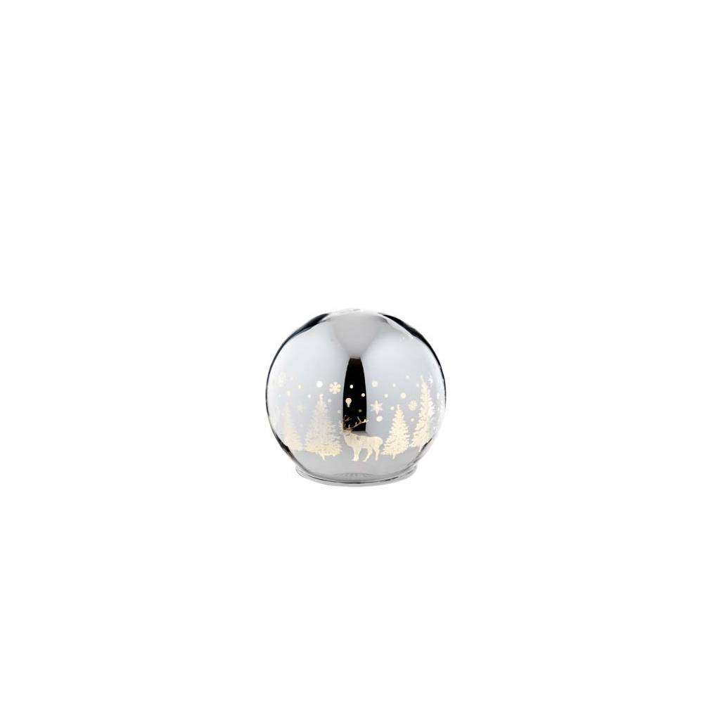 Decorazione natalizia da appoggio, Sfera Piccola, con luce a led. L'oca nera