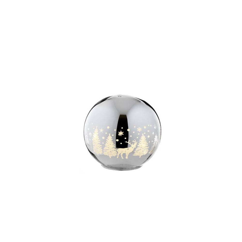 Decorazione natalizia da appoggio, Sfera Grande, con luce a led. L'oca nera