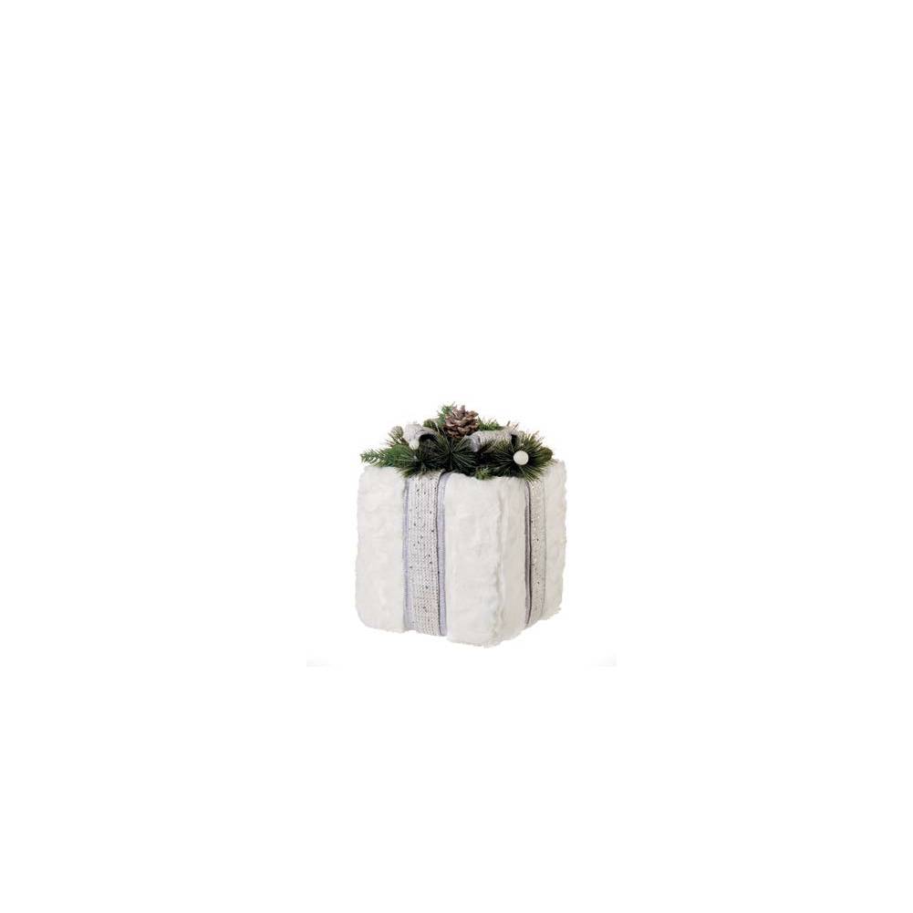 Decorazione natalizia, pacco regalo grande, bianco. L'oca nera