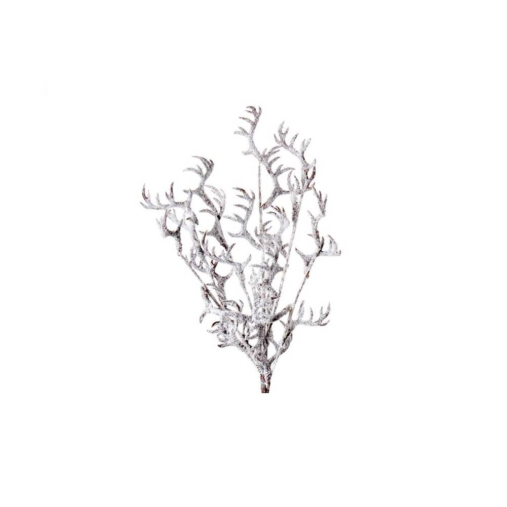 Decorazione floreale natalizia, ramo bianco. L'oca nera