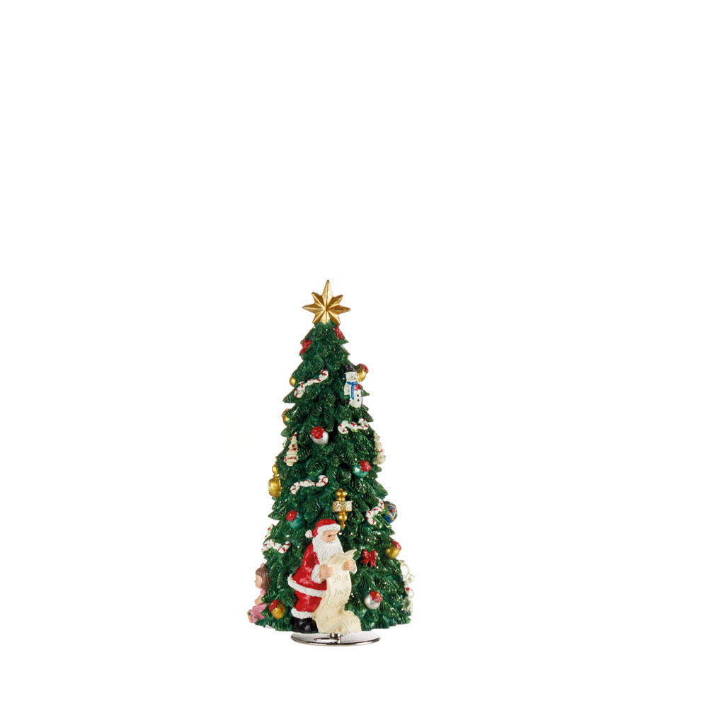 Albero alto con Babbo Natale, con carillon e movimento. L'oca nera