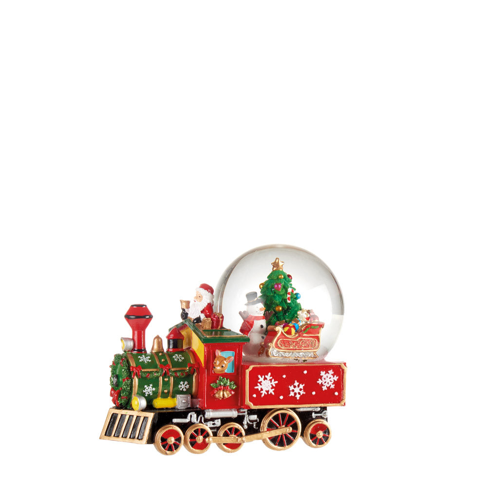 Treno con boule de neige con carillon. L'oca nera