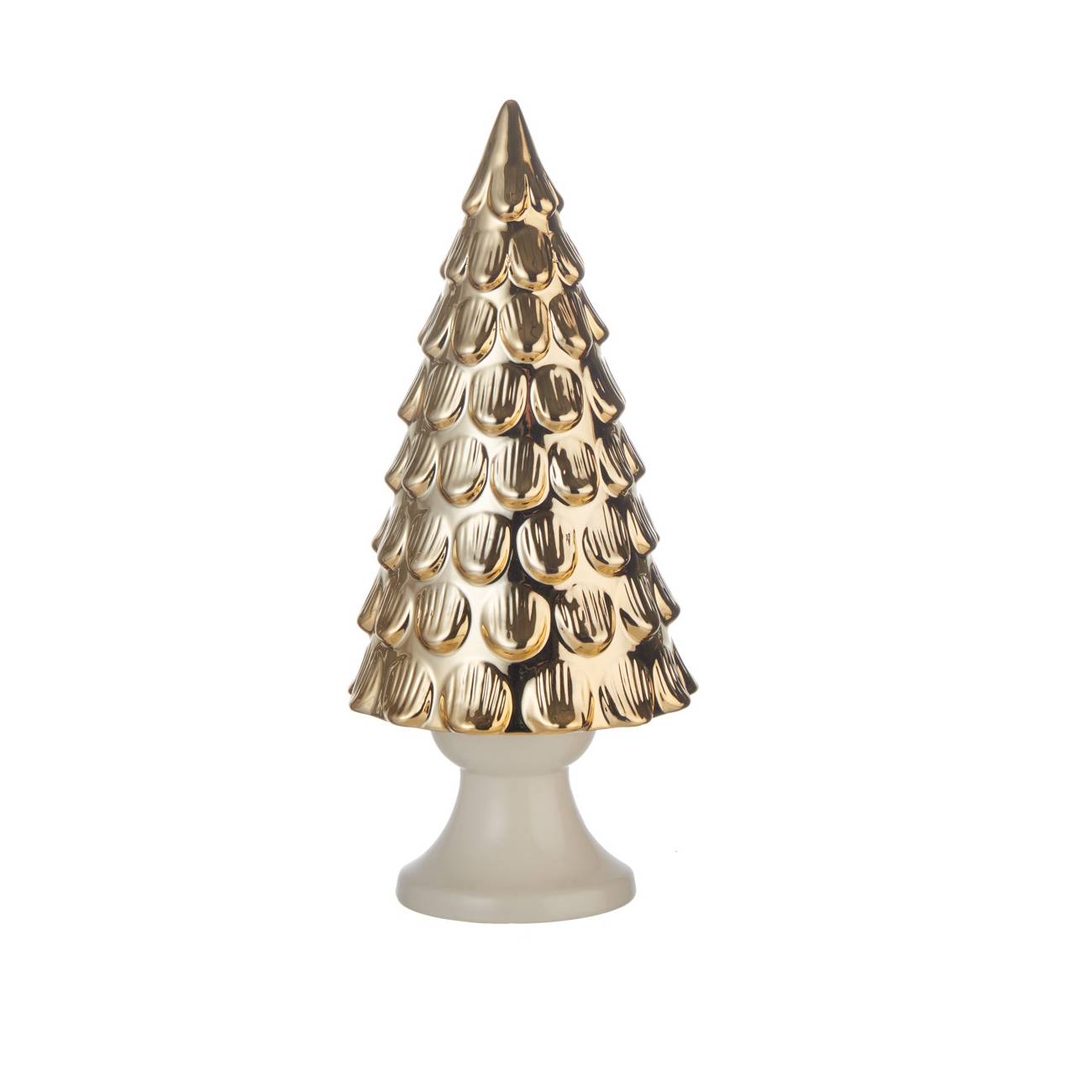 Albero piccolo, colore oro e bianco. L&#39;oca nera