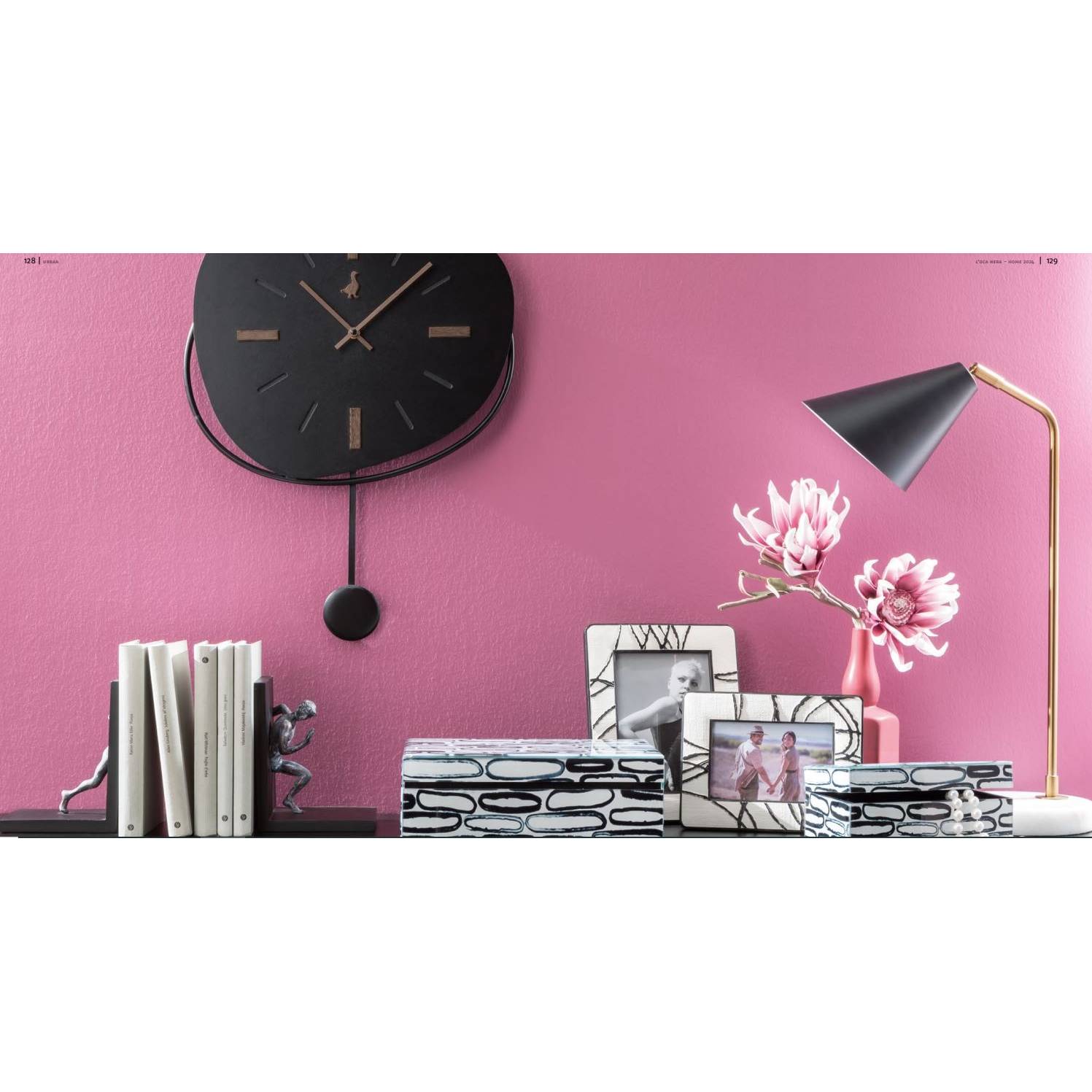 Orologio Parete con pendolo, colore nero. L'oca nera
