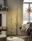 Albero "Gemme di luce" misura piccola, con cristalli con led, H. 120cm. L'oca nera