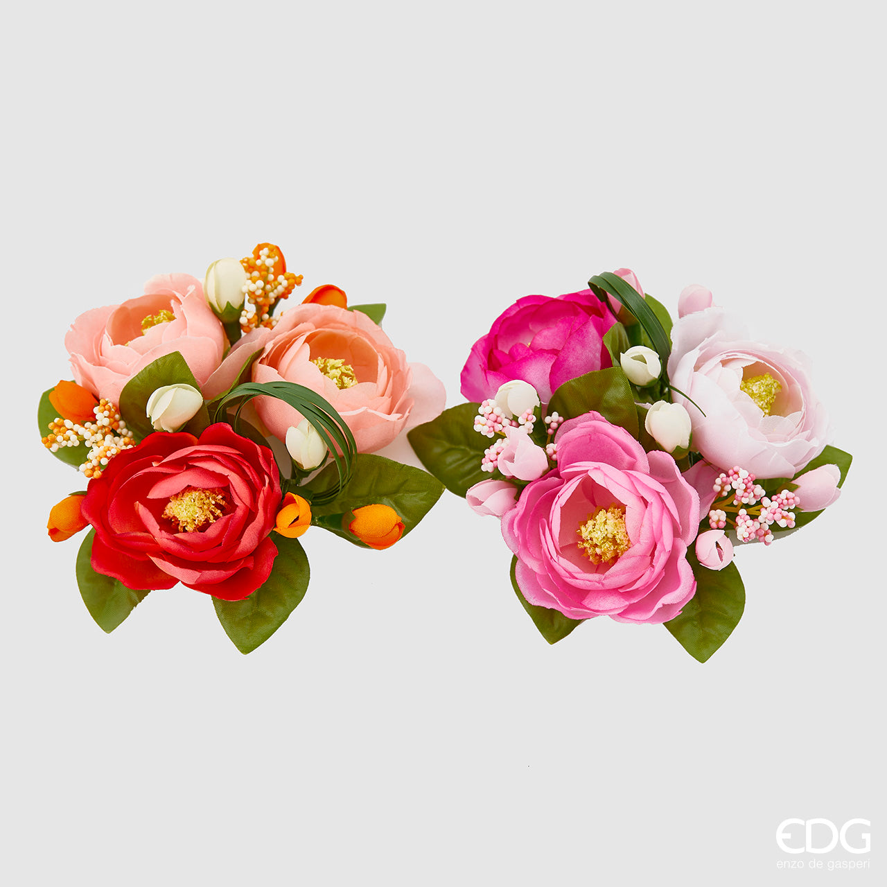 Corona/girocandela ranuncoli, misura piccola, colori assortiti (rosa). EDG