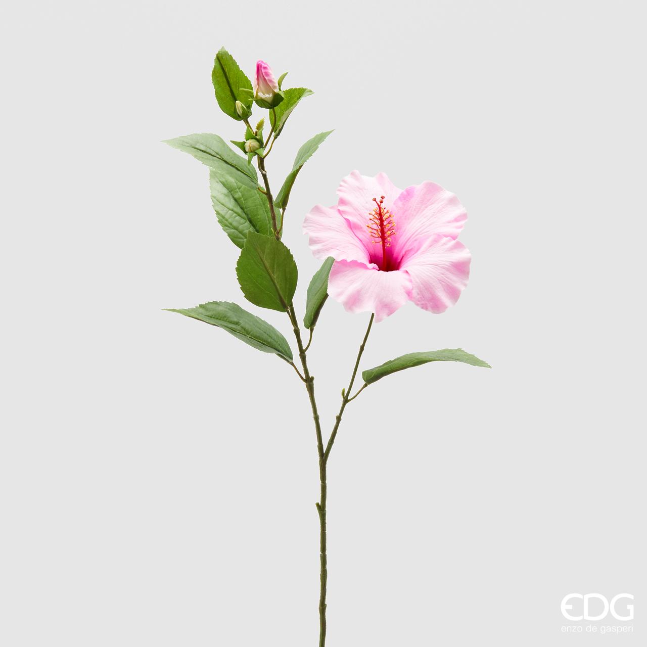 Hibiscus ramo con bocciolo, colore rosa, H. 70 cm. EDG