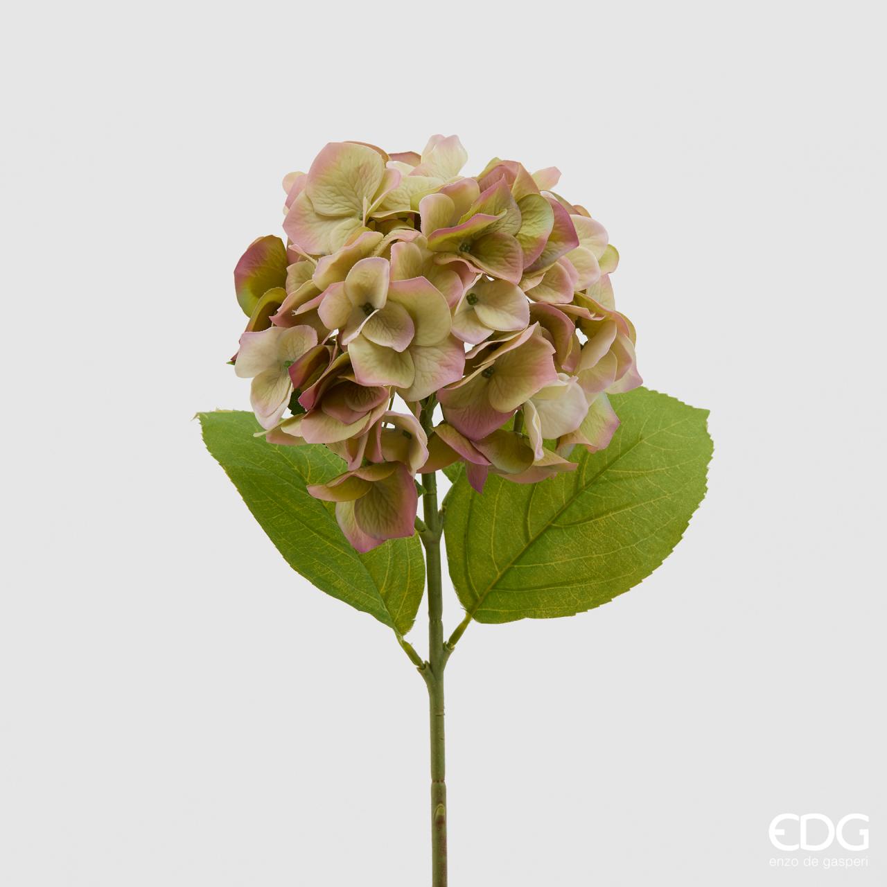 Ortensia Real touch, colore verde/rosa, H. 50 cm. EDG