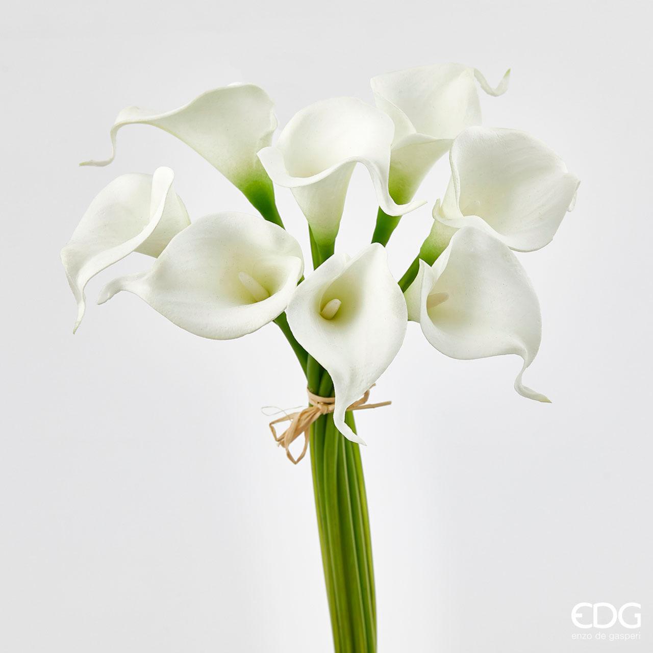 Calla Soft bianca, mazzetto 9pz. H. 40 cm. EDG