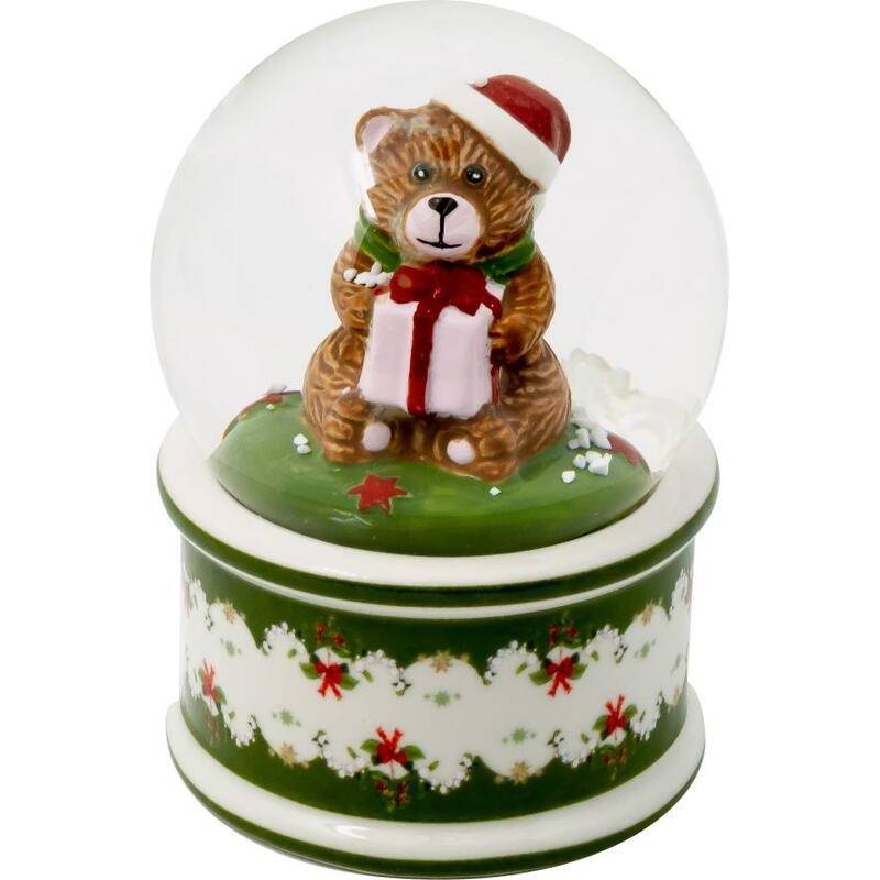 Palla di vetro piccola con neve, Orsetto Villeroy &amp;amp Boch linea Christmas Toy's