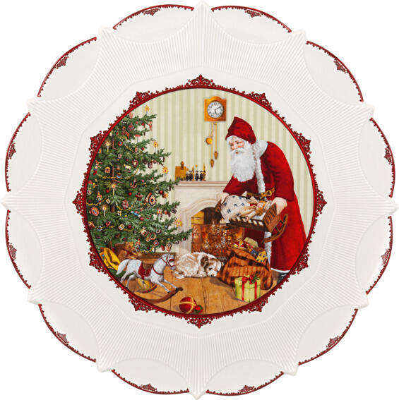 Piatto grande dolci, Babbo Natale porta regali. Villeroy &amp;amp Boch linea Toy's fantasy