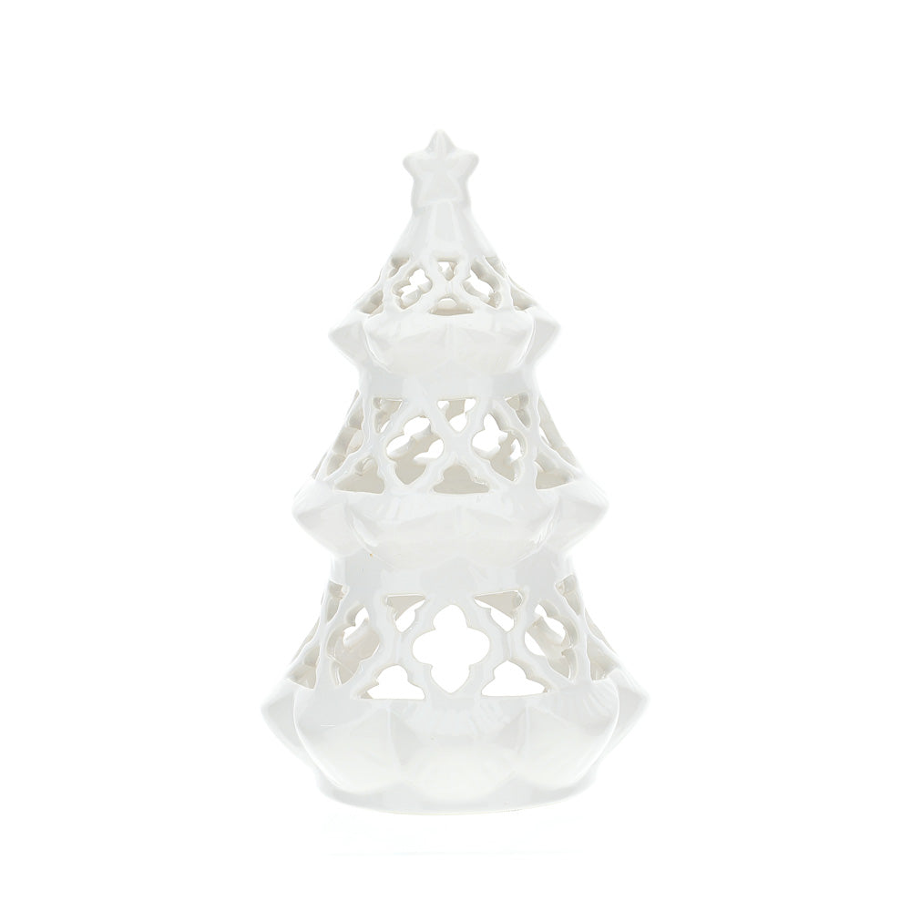 Albero portatealite in porcellana traforato, misura media H.23 cm. Hervit Creations