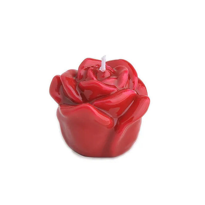 Box 6 candele rosa laccate, colore rosso, D. 4.5cm. Hervit Creations