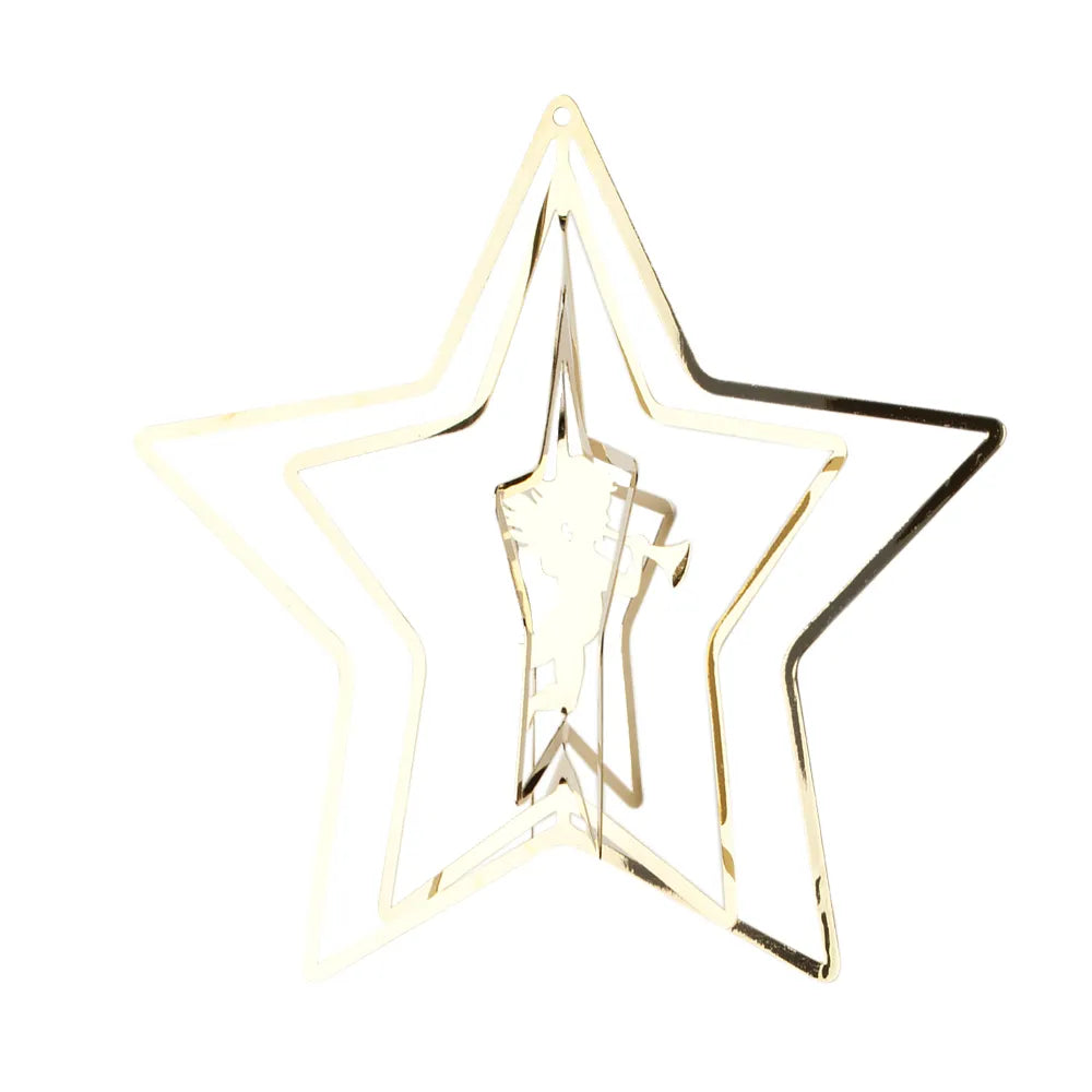 Stella da appendere in metallo, cromo oro, 15 cm. Hervit Creations