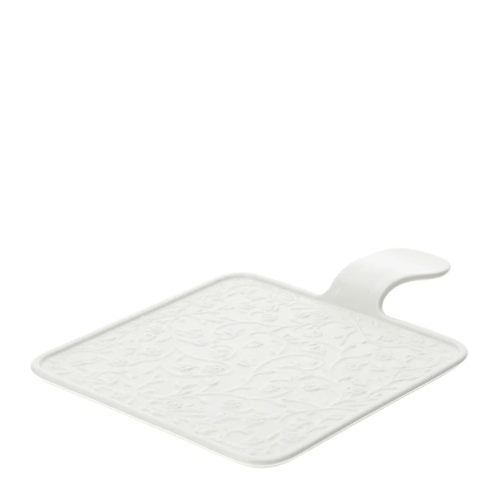 Tagliere roselline, in porcellana, bianco, misura 31x22cm. Hervit Creations