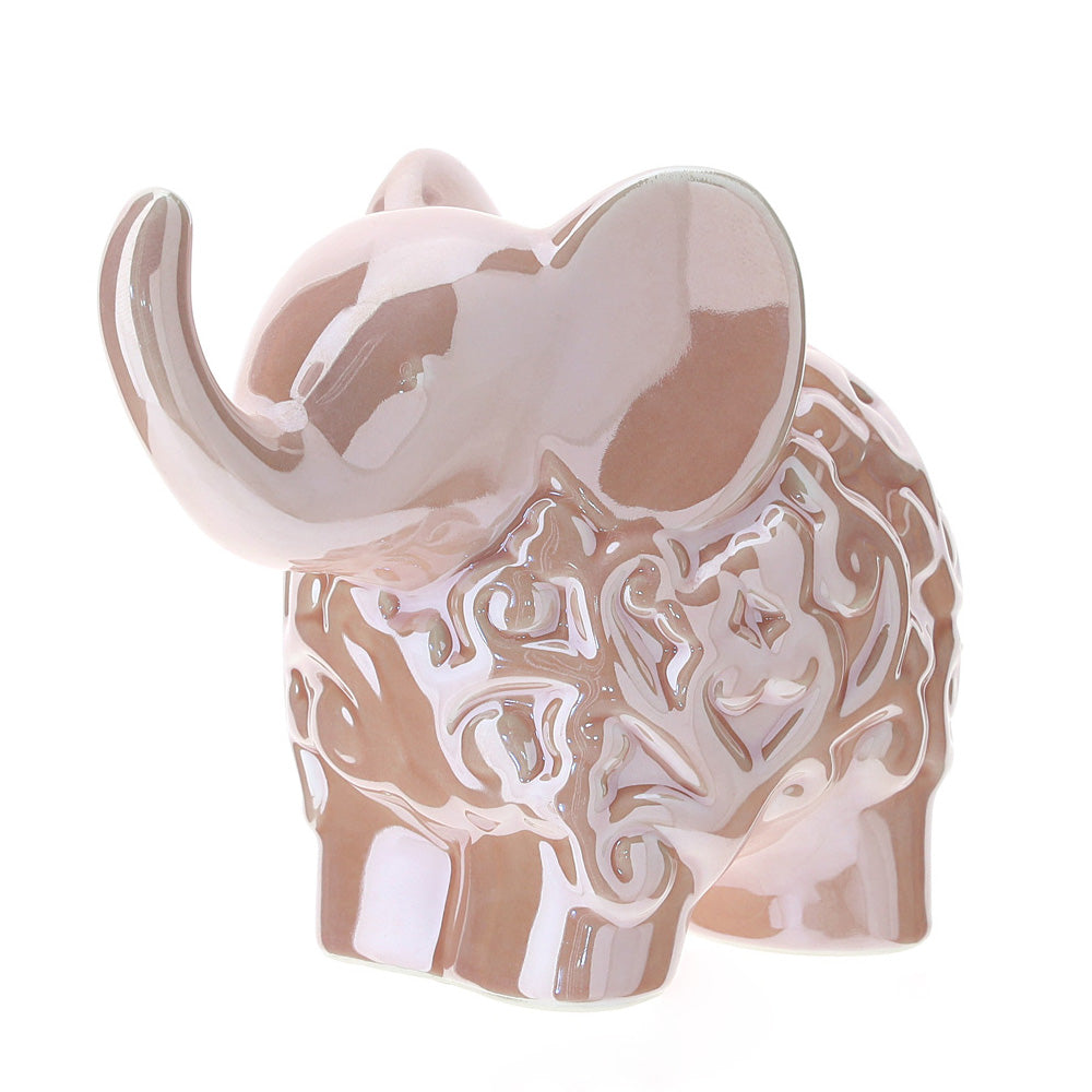 Elefante, in porcellana, colore rosa perlato. Hervit Creations