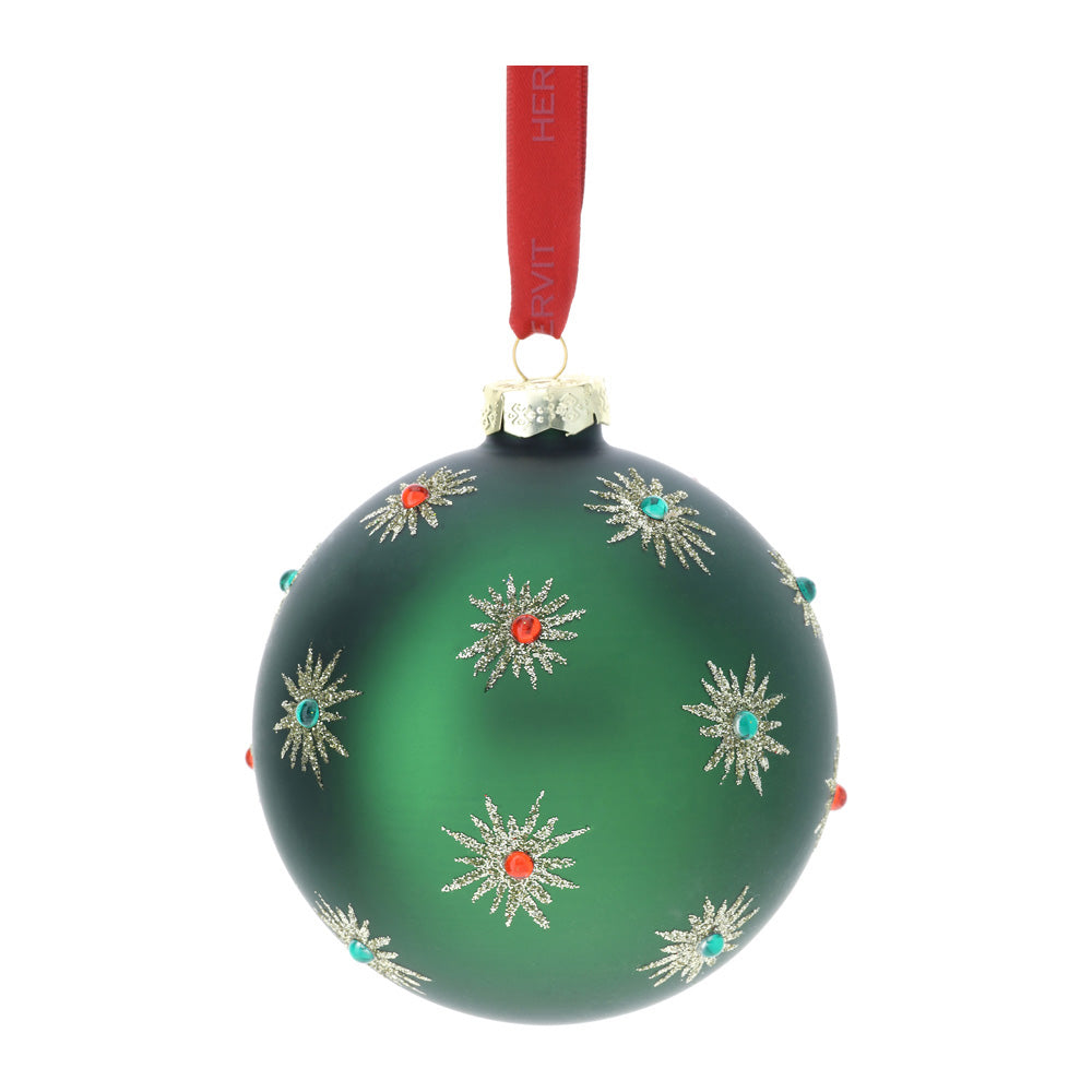 Sfera in vetro soffiato, colore verde, D. 10 cm. HERVIT CREATIONS