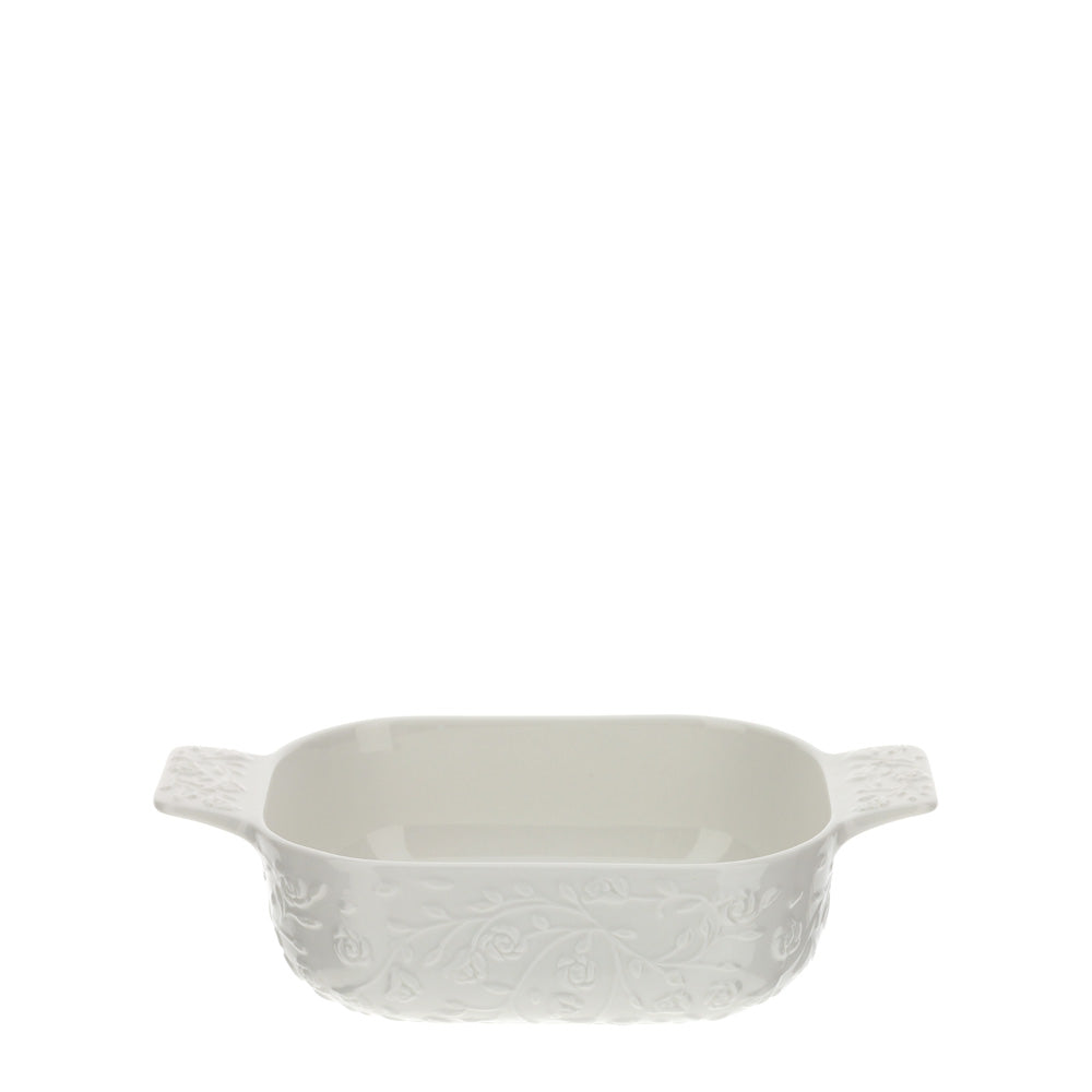 Pirofila da forno, in porcellana, colore bianco, 17X14X6 cm. Hervit Creations