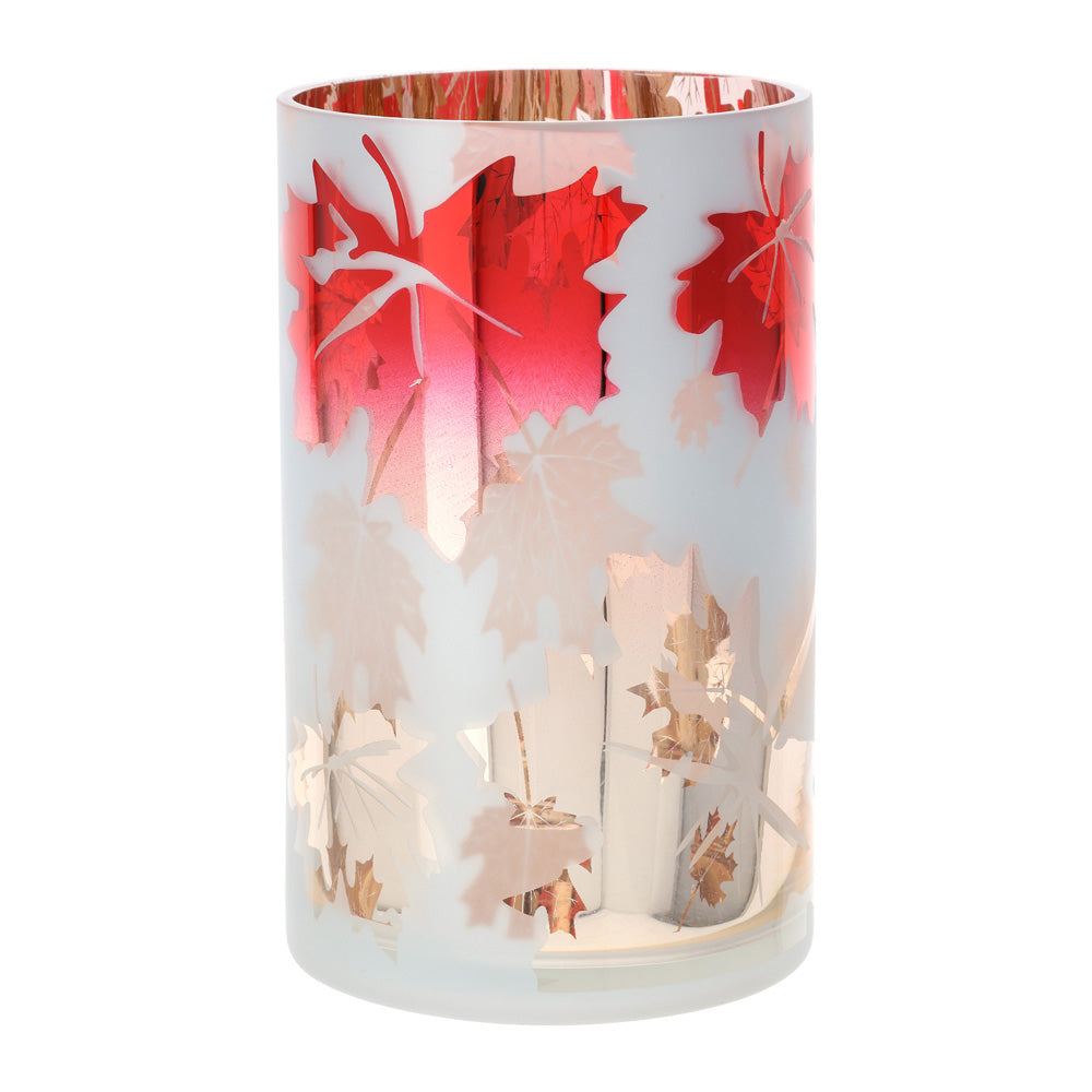 Vaso vetro, Foliage, colore rosso/rame misura D.12 x 20 cm. Hervit Creations