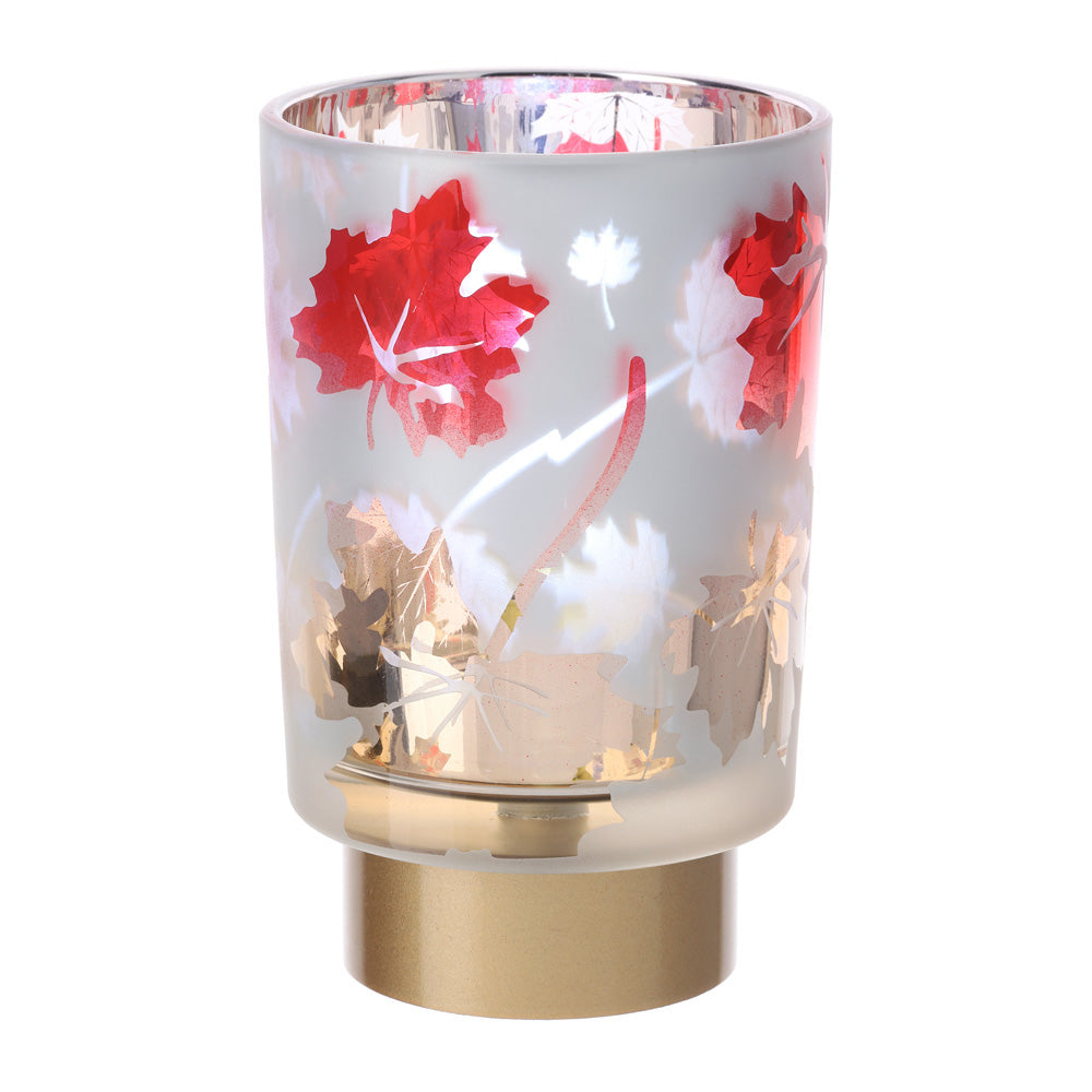 Lampada vetro, Foliage, colore rosso e oro, misura D.14.5x26 cm. Hervit Creations