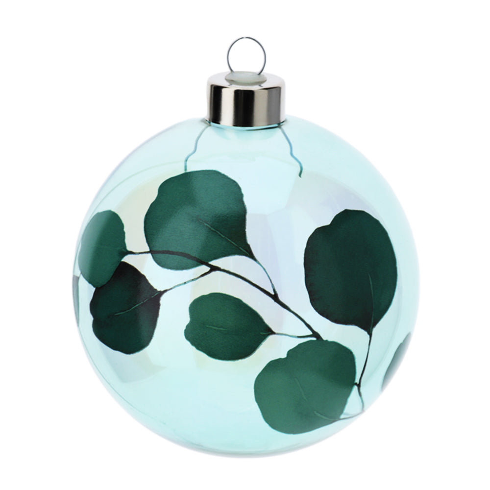 Sfera in vetro soffiato, Linea Botanic, colore verde, D. 10 cm. Hervit Creations