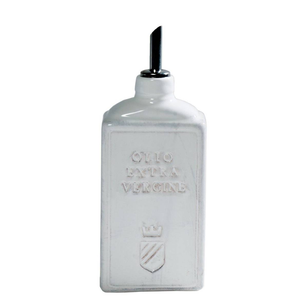 Lattina olio con beccuccio, in ceramica, Bianco. Virginia Casa