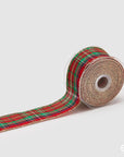 Nastro tartan, verde/rosso, 40mm. x 10metri. EDG
