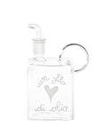 Bottiglia olio in vetro borosilicato decoro "Un filo di olio". Simple day