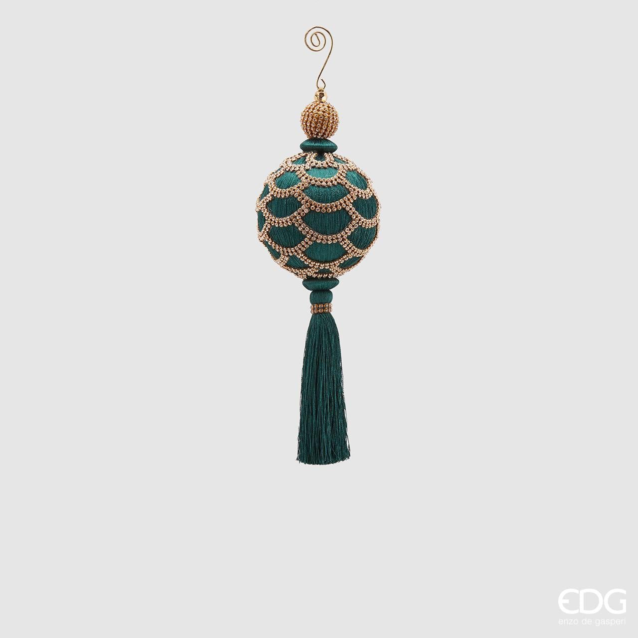 Palla silk Gem-Drapp. con nappa, 2 color assortiti, con pietre oro, misura piccola. EDG