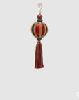 Palla silk Zirc-Meridia con nappa, colore verde e rosso, con pietre oro, misura piccola H. 28xD.8 cm. EDG