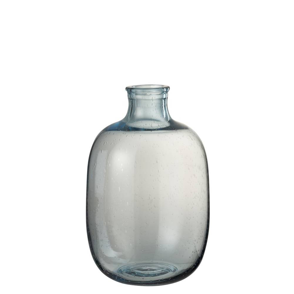 Vaso "Nora" Rotondo Vetro Blu Chiaro. Jolipa