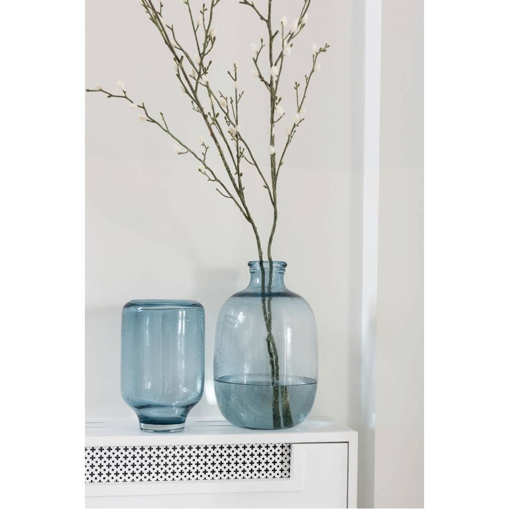Vaso "Nora" Rotondo Vetro Blu Chiaro. Jolipa