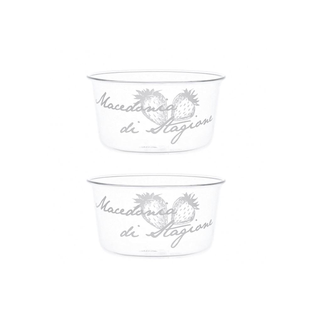 Vaso faccia con frutta, in ceramica, colore bianco e rosso. EDG