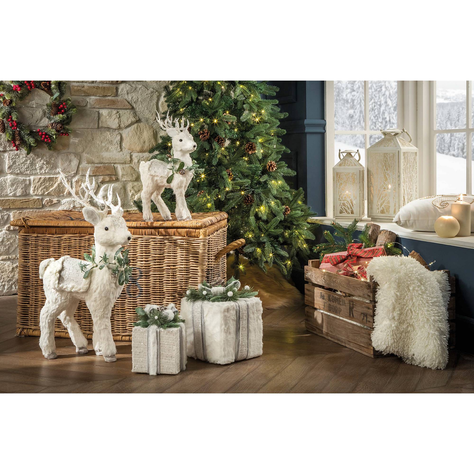 Decorazione natalizia, pacco regalo piccolo, bianco. L'oca nera