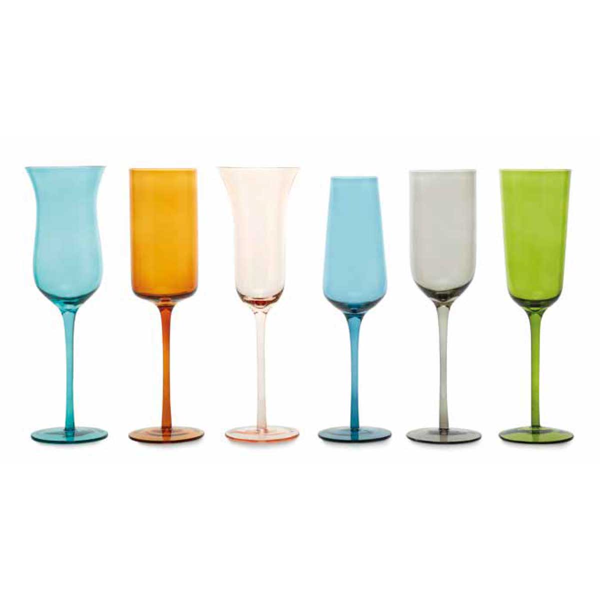 Set 6 flute, Linea Celine, colori e forme assortite. Fade