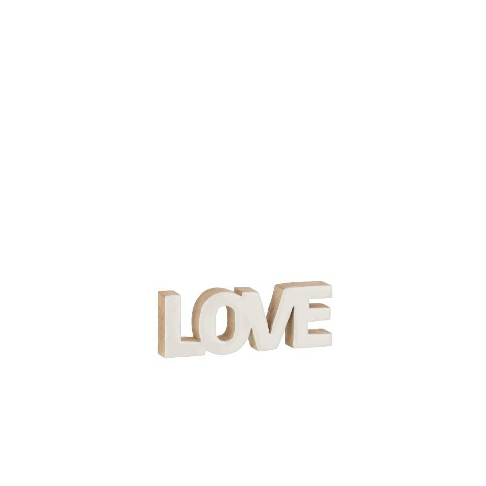Scritta Love in Legno Di Mango Bianco Large. Jolipa