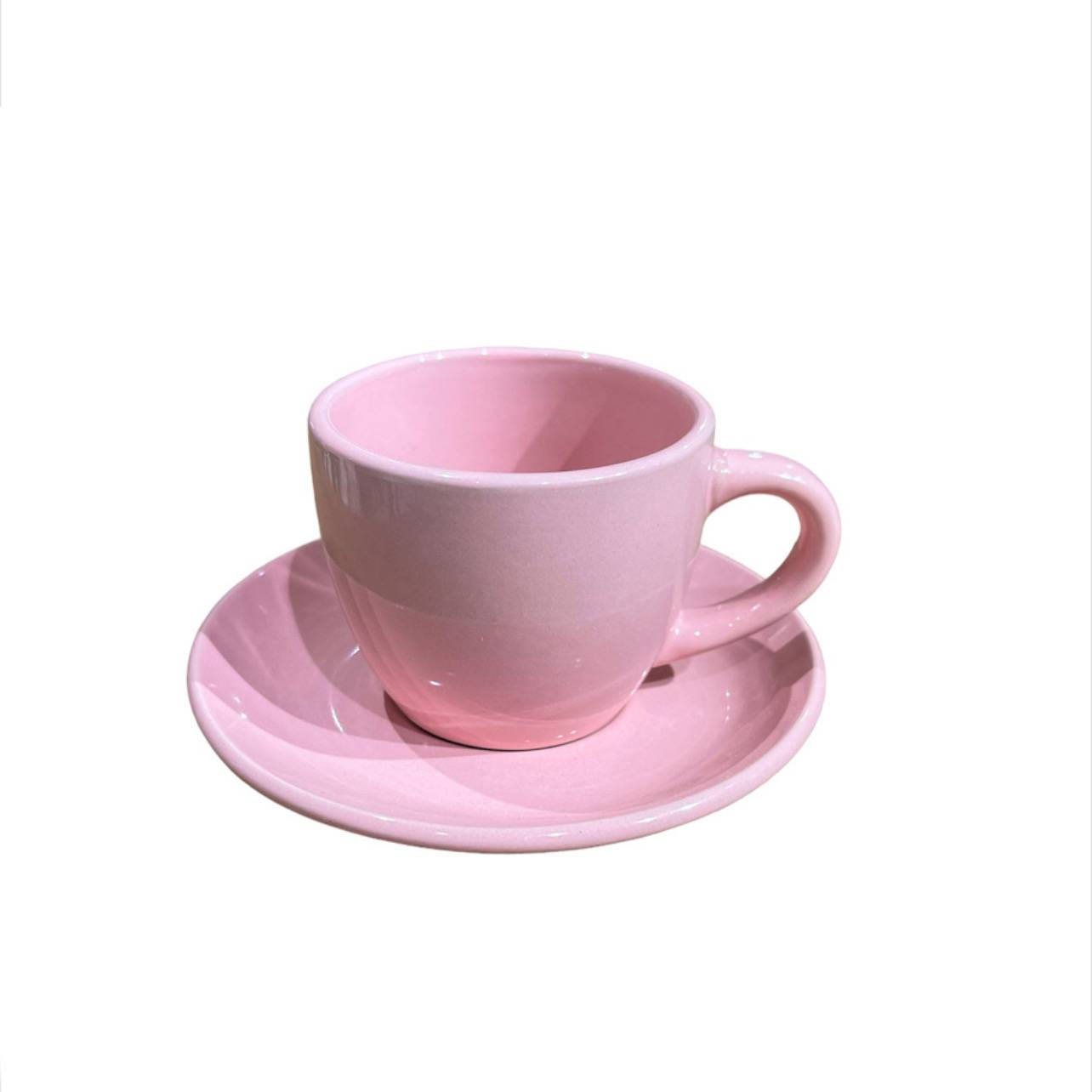 Servizio caffè da 6 con piattino Carioca ROSA, in porcellana. Fade