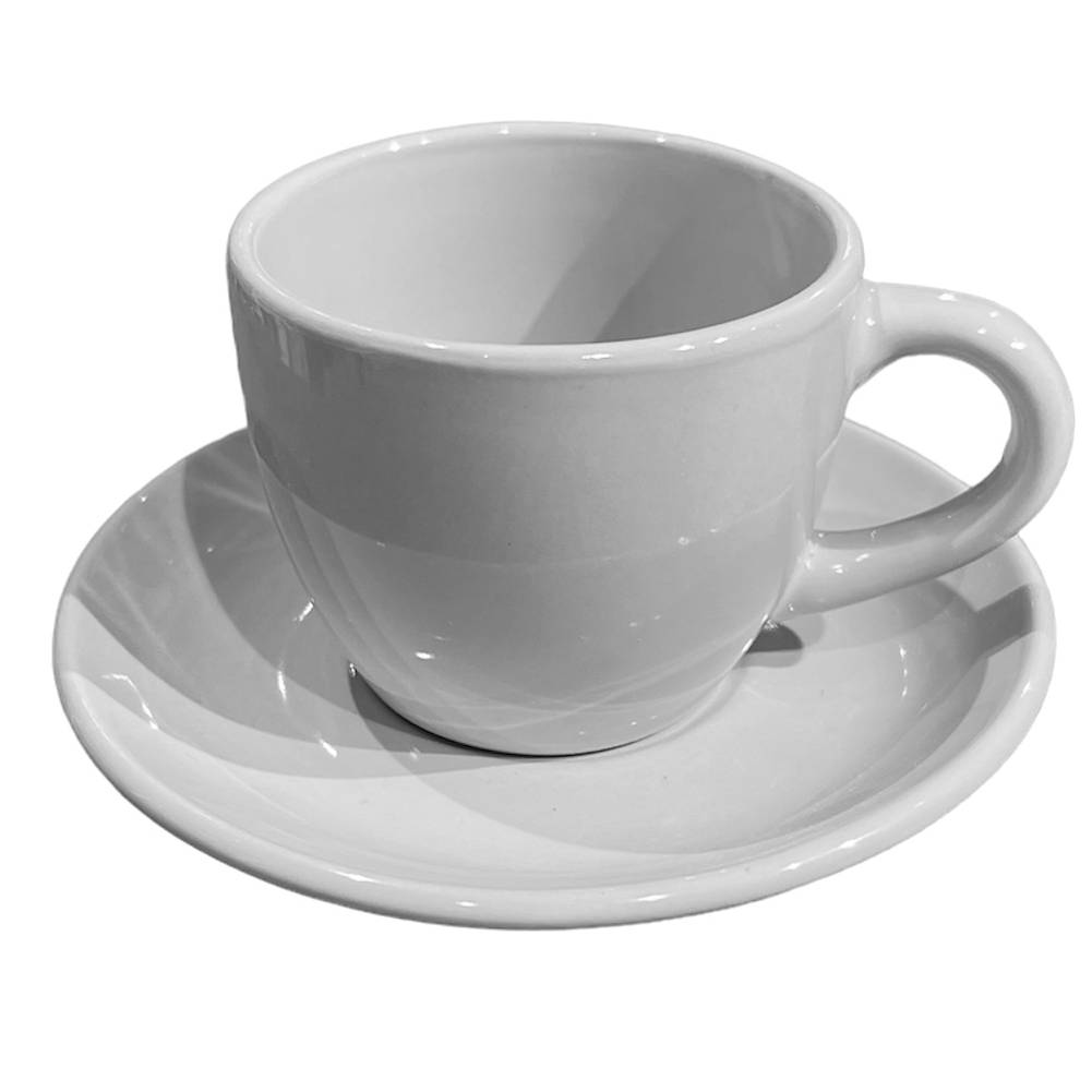 Servizio caffè da 6 con piattino Carioca GRIGIO, in porcellana. Fade