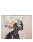 Quadro volto donna, con cornice, 90x120 cm. L'oca nera