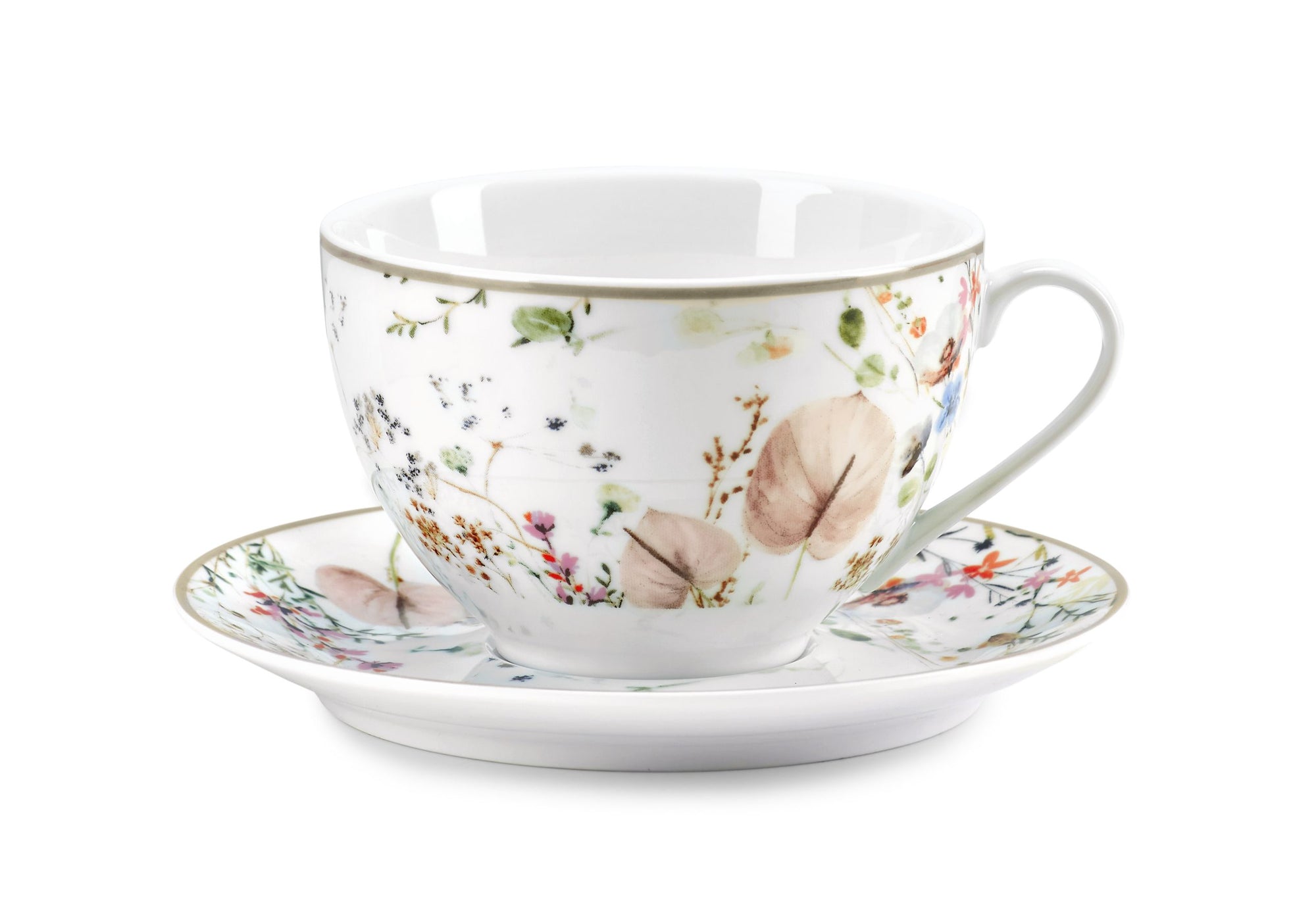 Set 2 tazze colazione Jasmine, in porcellana. Fade