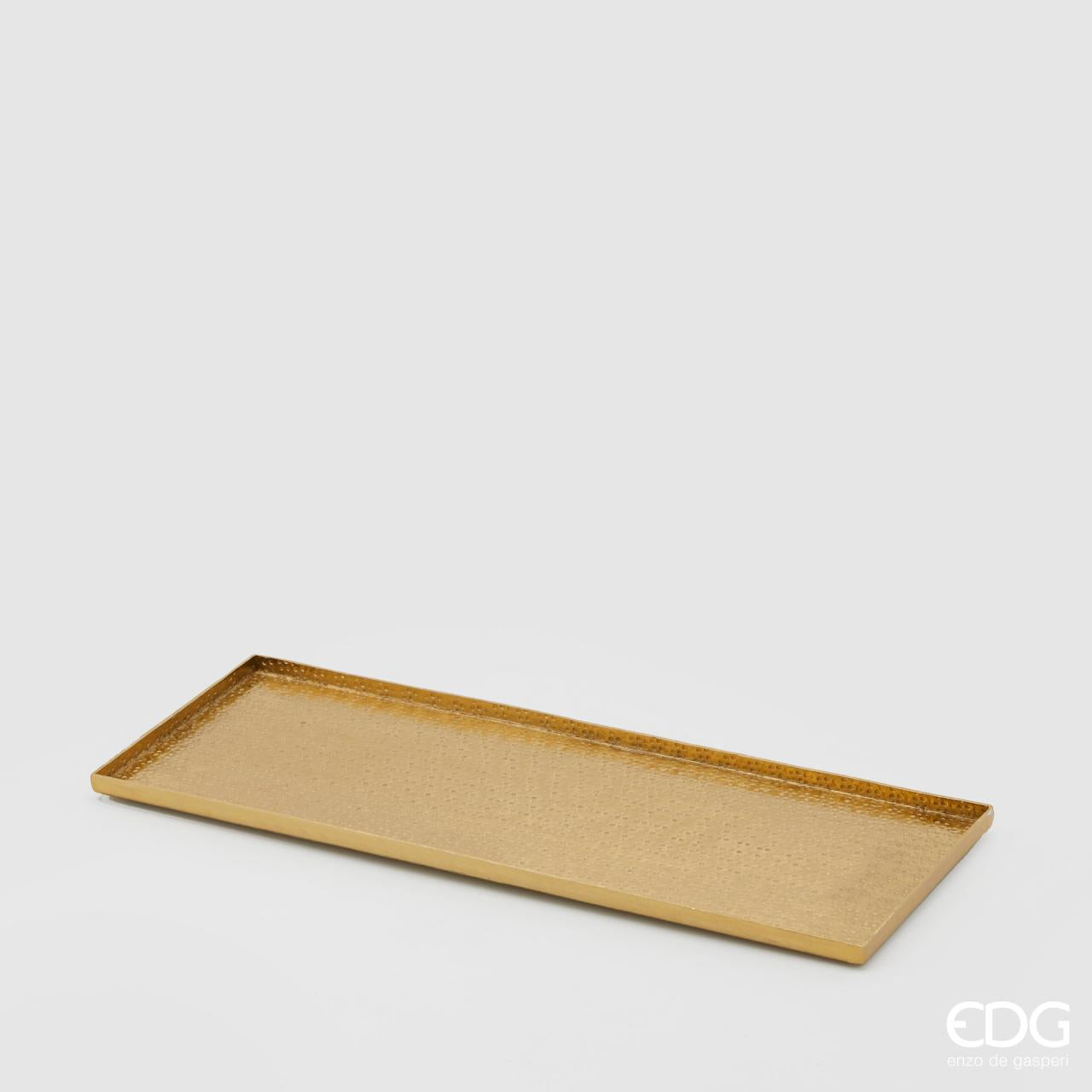 Vassoio Charm, rettangolare, colore oro, H.1.5x42x16 cm. EDG