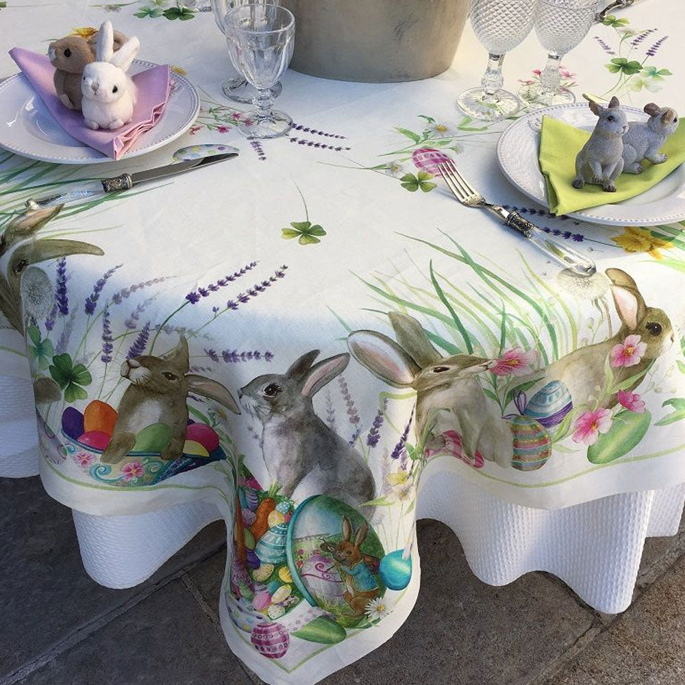 Tovaglia pasquale Roger 170x270 cm., 100% lino. Tessitura Toscana Telerie