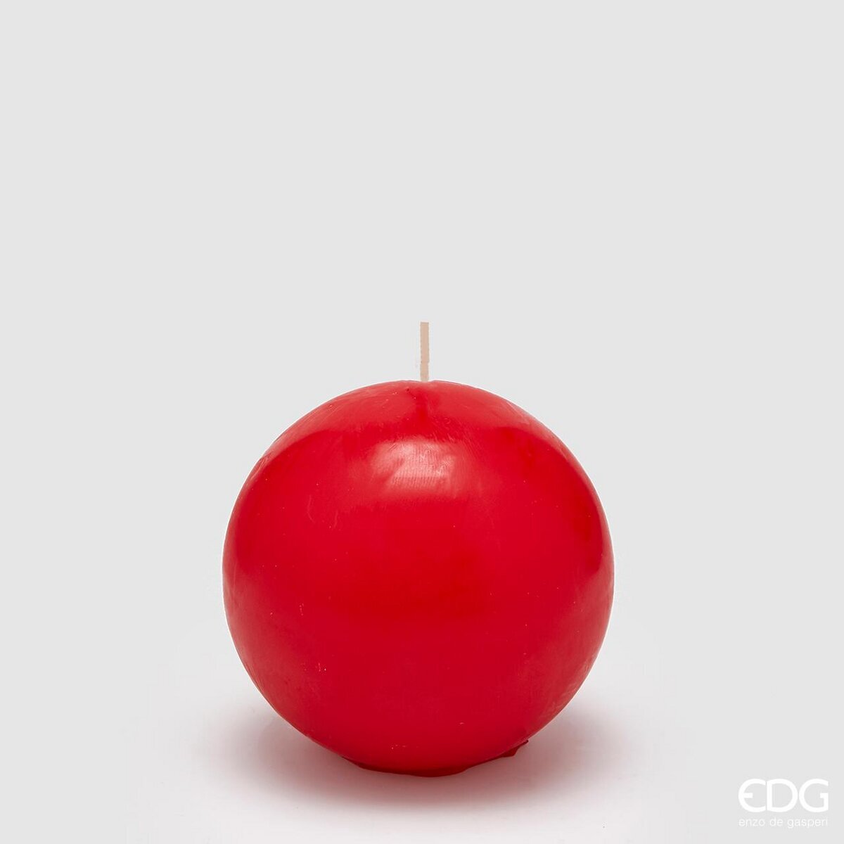 Candela sfera, colore rosso, D.8 cm. EDG