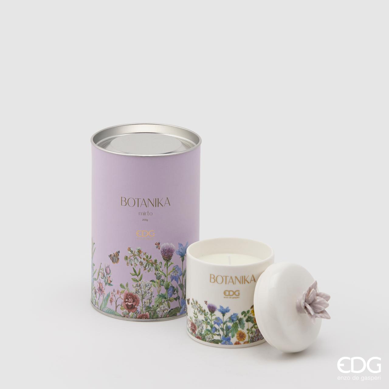 Candela ceramica Botanika Mirto, colore lilla. EDG