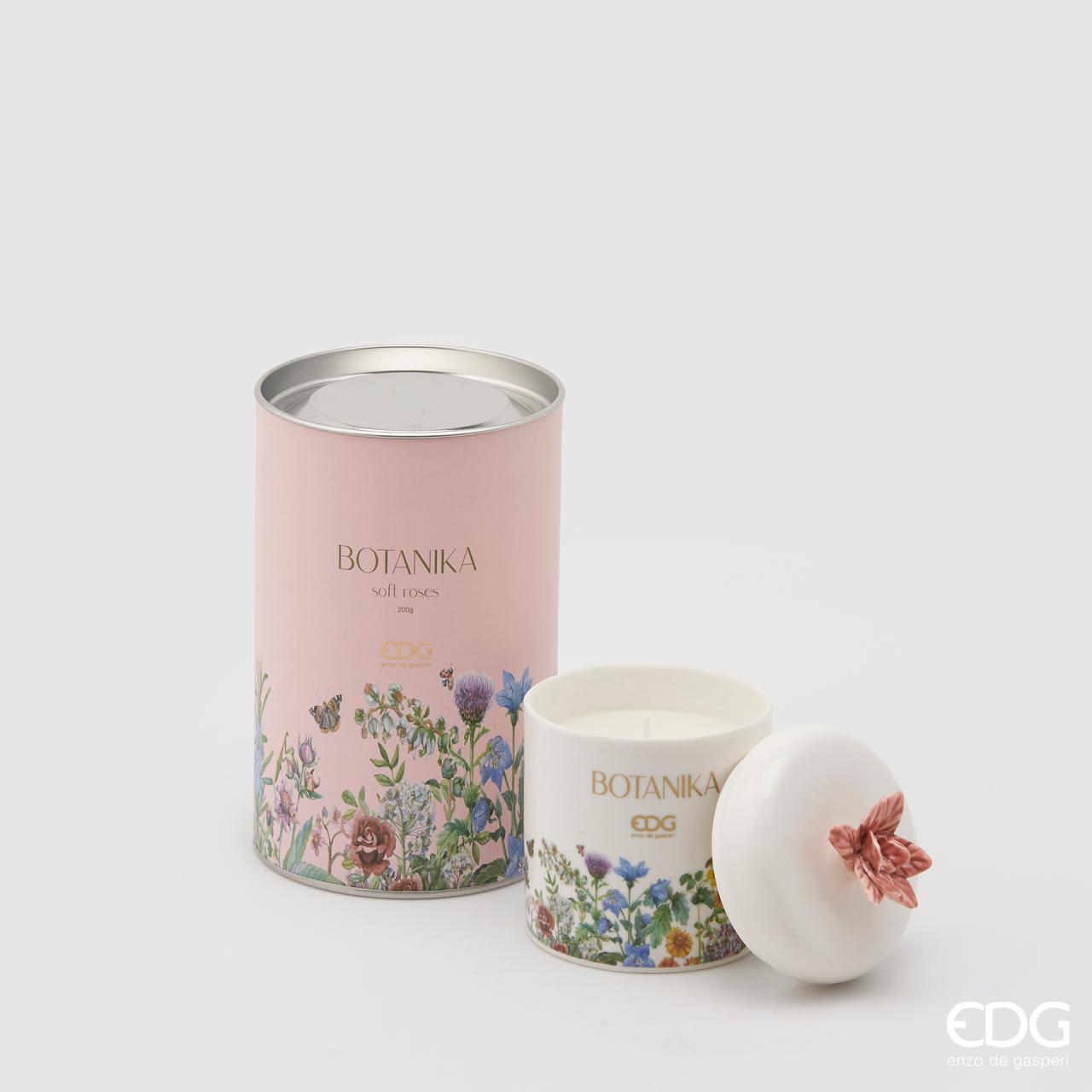 Candela ceramica Botanika Soft Roses, colore rosa. EDG