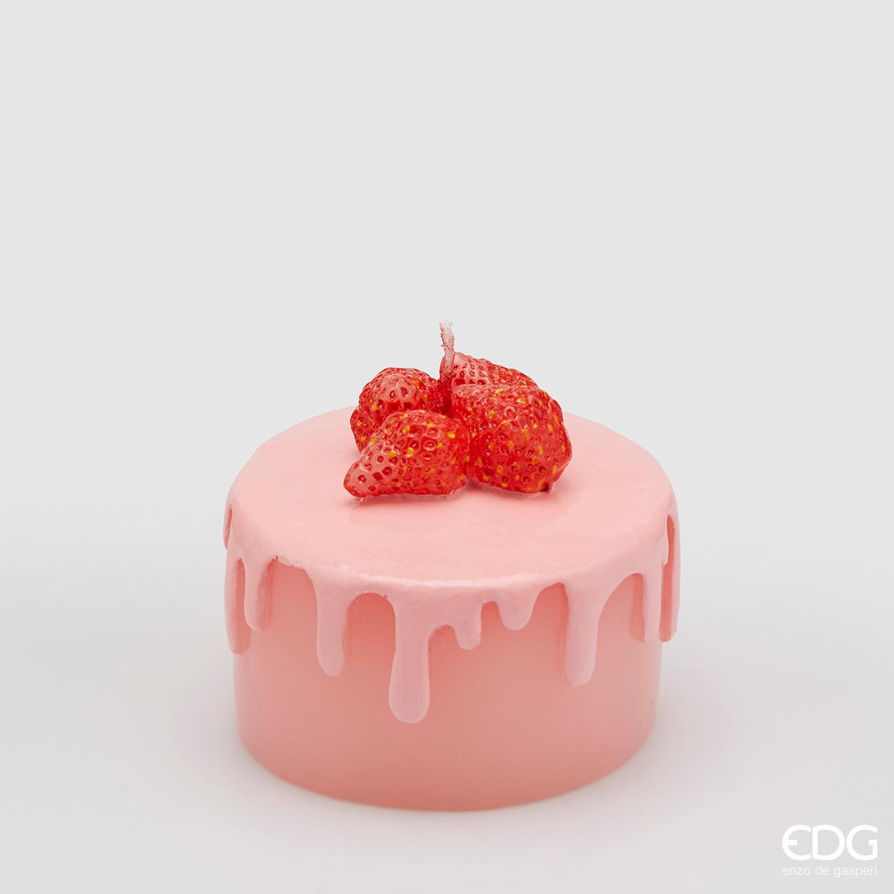 Candela torta fragole, H 9x11cm. EDG