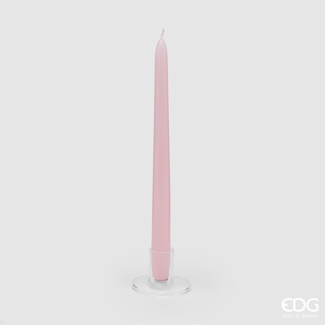 Candela stelo cono, colore rosa, H.28xD.22 cm. EDG