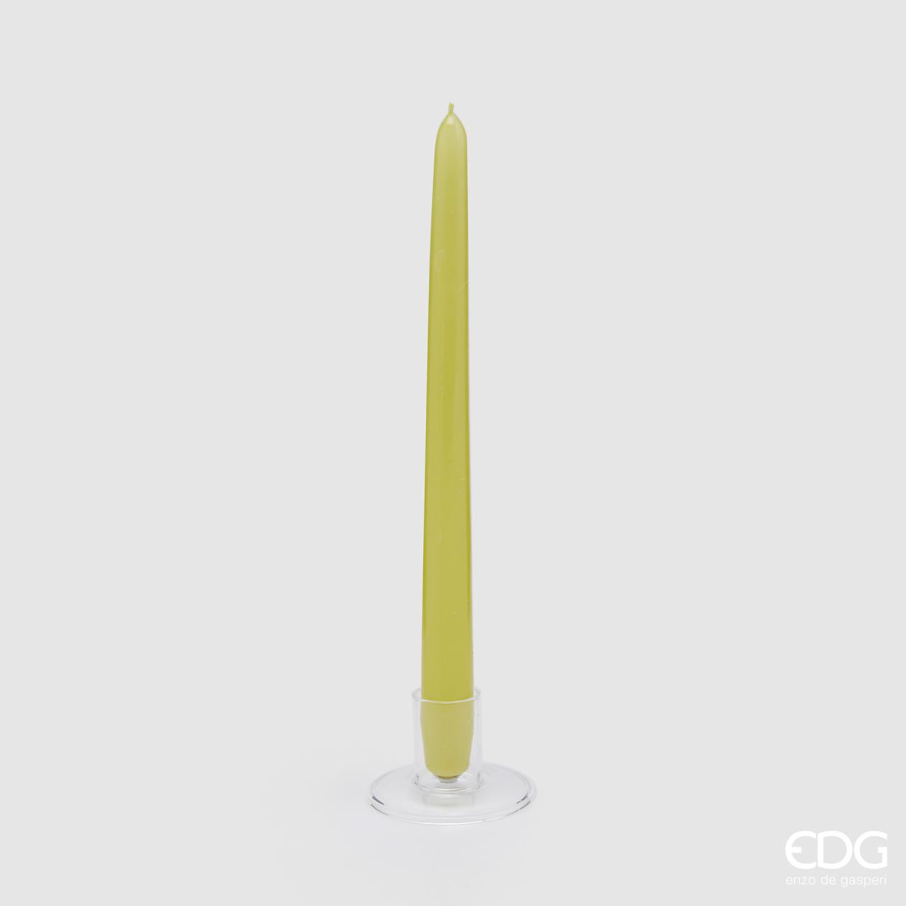 Candela stelo cono, colore verde, H.28xD.22 cm. EDG