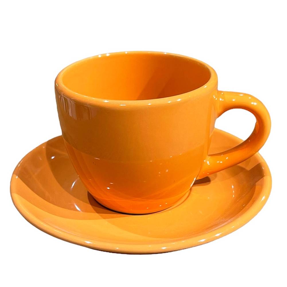 Servizio caffè da 6 con piattino Carioca ARANCIO, in porcellana. Fade